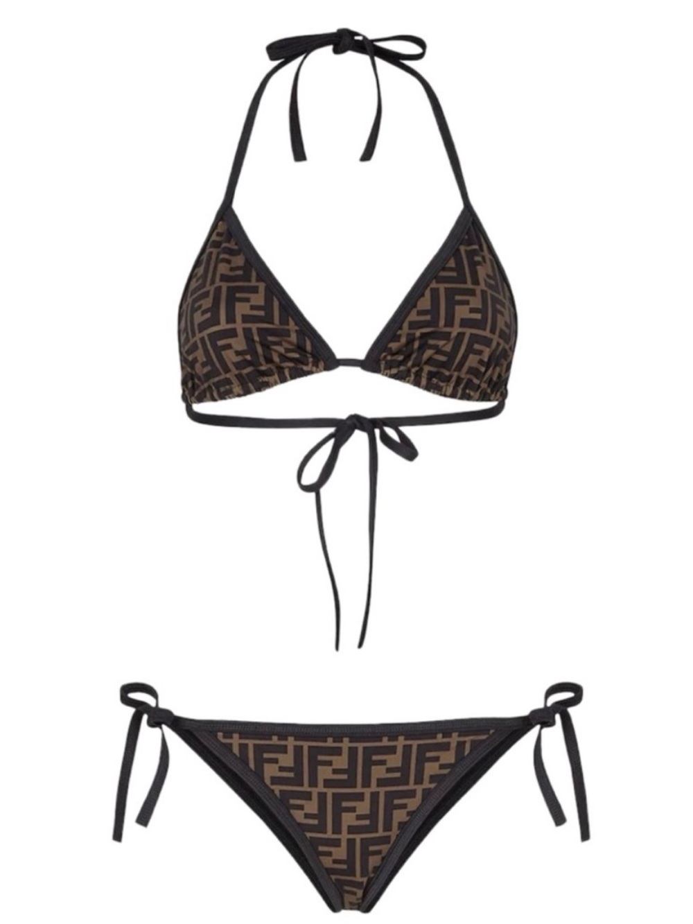 FENDI FF logo printed triangle bikini set 42